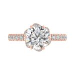 14K ROSE GOLD 2 1/2CT ROUND DIAMOND LADIES RING (CENTER STONE ROUND DIAMOND 2CT) - Image 5