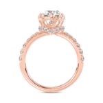 14K ROSE GOLD 2 1/2CT ROUND/OVAL DIAMOND LADIES RING (CENTER STONE OVAL DIAMOND 2CT) - Image 5