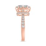 14K ROSE GOLD 2 1/2CT ROUND/OVAL DIAMOND LADIES RING (CENTER STONE OVAL DIAMOND 2CT) - Image 3