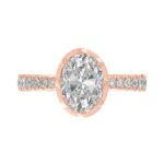 14K ROSE GOLD 2 1/2CT ROUND/OVAL DIAMOND LADIES RING (CENTER STONE OVAL DIAMOND 2CT) - Image 2