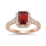 14K ROSE GOLD 2 1/2CT ROUND/RUBY EMERALD DIAMOND LADIES RING (CENTER STONE RUBY EMERALD DIAMOND 2CT)