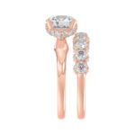 14K ROSE GOLD 3 5/8CT ROUND DIAMOND LADIES BRIDAL SET (CENTER STONE ROUND DIAMOND 2CT) - Image 4