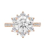 14K ROSE GOLD 3.00CT ROUND DIAMOND LADIES RING (CENTER STONE ROUND DIAMOND 2CT) - Image 3