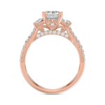 14K ROSE GOLD 3.00CT ROUND/EMERALD/CADILLAC DIAMOND LADIES RING (CENTER STONE EMERALD DIAMOND 2CT) - Image 2