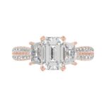 14K ROSE GOLD 3.00CT ROUND/EMERALD/CADILLAC DIAMOND LADIES RING (CENTER STONE EMERALD DIAMOND 2CT) - Image 5