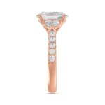 14K ROSE GOLD 3.00CT ROUND/OVAL/HALF MOON DIAMOND LADIES RING (CENTER STONE OVAL DIAMOND 2CT) - Image 4