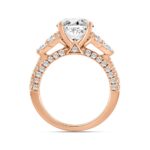 14K ROSE GOLD 4 1/3CT ROUND/PEAR/MARQUISE/OVAL DIAMOND LADIES RING (CENTER STONE OVAL DIAMOND 3CT) - Image 3