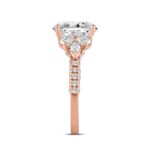 14K ROSE GOLD 4 1/3CT ROUND/PEAR/MARQUISE/OVAL DIAMOND LADIES RING (CENTER STONE OVAL DIAMOND 3CT) - Image 2