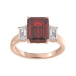 14K ROSE GOLD 5 1/3CT EMERALD DIAMOND LADIES RING (EMERALD RUBY)