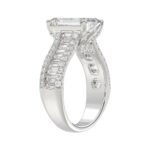 14K WHITE GOD 1 1/4CT ROUND/BAGUETTE/RADIANT DIAMOND SEMI MOUNT LADIES RING (CENTER STONE RADIANT DIAMOND 4.00CT) - Image 3