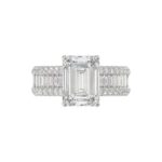 14K WHITE GOD 1 1/4CT ROUND/BAGUETTE/RADIANT DIAMOND SEMI MOUNT LADIES RING (CENTER STONE RADIANT DIAMOND 4.00CT) - Image 5