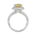 14K WHITE GOLD  4.00CT ROUND/YELLOW CUSHION DIAMOND LADIES RING (CENTER STONE CUSHION YELLOW DIAMOND 3.00CT) - Image 2
