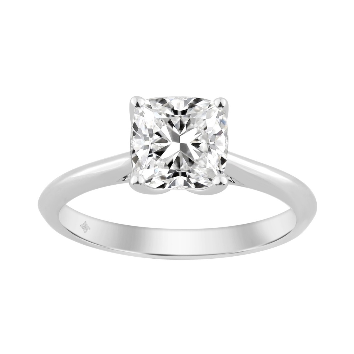 14K WHITE GOLD 1 1/2CT CUSHION DIAMOND LADIES RING - Image 1