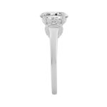 14K WHITE GOLD 1 1/2CT OVAL/ROUND DIAMOND LADIES RING - Image 3
