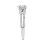 14K WHITE GOLD 1 1/2CT ROUND DIAMOND LADIES BRIDAL RING (CENTER STONE ROUND DIAMOND 1CT) - Image 3