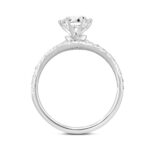 14K WHITE GOLD 1 1/2CT ROUND DIAMOND LADIES BRIDAL SET (CENTER STONE ROUND DIAMOND 1CT) - Image 2