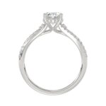 14K WHITE GOLD 1 1/2CT ROUND/OVAL DIAMOND LADIES RING - Image 2