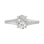 14K WHITE GOLD 1 1/2CT ROUND/OVAL DIAMOND LADIES RING - Image 5