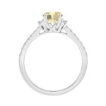 14K WHITE GOLD 1 1/2CT ROUND/OVAL/BAGUETTE DIAMOND LADIES RING (CENTER STONE YELLOW OVAL 1 1/4CT) - Image 2