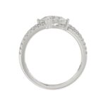14K WHITE GOLD 1 1/2CT ROUND/PEAR DIAMOND LADIES RING (CENTER STONE PEAR DIAMOND 1CT) - Image 2