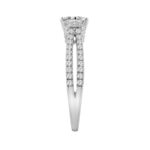 14K WHITE GOLD 1 1/2CT ROUND/PRINCESS DIAMOND LADIES BRIDAL RING (CENTER STONE PRINCESS DIAMOND 1CT) - Image 3