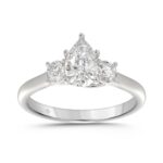 14K WHITE GOLD 1 1/3CT PEAR/ROUND DIAMOND LADIES RING (CENTER STONE PEAR DIAMOND 1CT)