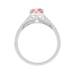 14K WHITE GOLD 1 1/3CT ROUND/PEAR DIAMOND LADIES RING (CENTER STONE PINK PEAR DIAMOND 1CT) - Image 2