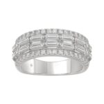 14K WHITE GOLD 1 1/4CT ROUND/BAGUETTE DIAMOND LADIES BAND