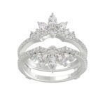 14K WHITE GOLD 1 1/4CT ROUND/MARQUISE DIAMOND LADIES RING