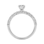 14K WHITE GOLD 1 1/4CT ROUND/OVAL DIAMOND LADIES BRIDAL SET (CENTER STONE OVAL DIAMOND 3/4CT) - Image 2