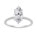 14K WHITE GOLD 1 3/4CT MARQUISE/ROUND DIAMOND LADIES RING (CENTER STONE MARQUISE DIAMOND 1 1/2CT)