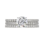 14K WHITE GOLD 1 3/4CT ROUND DIAMOND LADIES BRIDAL SET (CENTER STONE ROUND DIAMOND 1CT) - Image 5