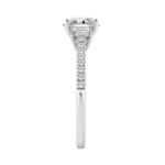 14K WHITE GOLD 1 3/4CT ROUND/BAGUETTE DIAMOND LADIES RING - Image 3
