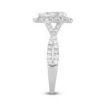 14K WHITE GOLD 1 3/4CT ROUND/PEAR DIAMOND LADIES RING (CENTER STONE PEAR DIAMOND 1.00CT) - Image 3