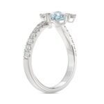 14K WHITE GOLD 1 3/4CT ROUND/PEAR/BLUE PEAR DIAMOND LADIES RING (CENTER STONE PEAR DIAMOND 1CT) - Image 3