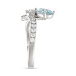 14K WHITE GOLD 1 3/4CT ROUND/PEAR/BLUE PEAR DIAMOND LADIES RING (CENTER STONE PEAR DIAMOND 1CT) - Image 4