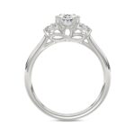14K WHITE GOLD 1 3/8CT OVAL/ROUND DIAMOND LADIES RING (CENTER STONE OVAL DIAMOND 1CT) - Image 2