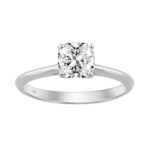 14K WHITE GOLD 1.00CT CUSHION DIAMOND LADIES RING