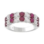 14K WHITE GOLD 1.00CT ROUND DIAMOND LADIES BAND (RUBY ROUND)