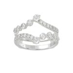 14K WHITE GOLD 1.00CT ROUND DIAMOND LADIES WRAP RING