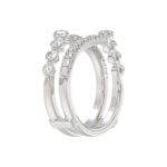 14K WHITE GOLD 1.00CT ROUND DIAMOND LADIES WRAP RING - Image 3