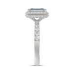 14K WHITE GOLD 1.00CT ROUND/RADIANT DIAMOND LADIES RING (CENTER STONE BLUE RADIANT DIAMOND 3.00CT) - Image 3