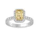14K WHITE GOLD 1.00CT ROUND/YELLOW RADIANT DIAMOND LADIES RING (CENTER STONE YELLOW RADIANT DIAMOND 3.00CT)