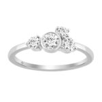 14K White Gold 1/2Ct Round Lab Grown Diamond Fashion Ring For Women (Color F-G -Clarity Vs1/Vs2)