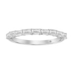 14K WHITE GOLD 1CT EMERALD DIAMOND LADIES BAND