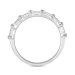 14K WHITE GOLD 1CT ROUND/EMERALD DIAMOND LADIES BAND - Image 2