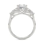 14K WHITE GOLD 2 1/2CT PRINCESS/PEAR DIAMOND LADIES RING (CENTER STONE PRINCESS DIAMOND 1 1/2CT) - Image 2
