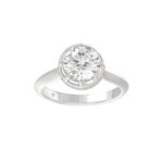 14K WHITE GOLD 2 1/2CT ROUND DIAMOND LADIES RING (CENTER STONE ROUND DIAMOND 2CT)