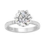 14K WHITE GOLD 2 1/2CT ROUND DIAMOND LADIES RING (CENTER STONE ROUND DIAMOND 2CT)