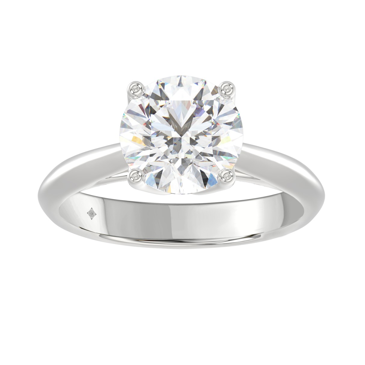 14K WHITE GOLD 2 1/2CT ROUND DIAMOND LADIES SOLITAIRE RING - Image 1